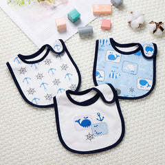 3pcs Cartoon Baby Washable Bibs Cotton Bibs Newborn Baby Drooling Bibs