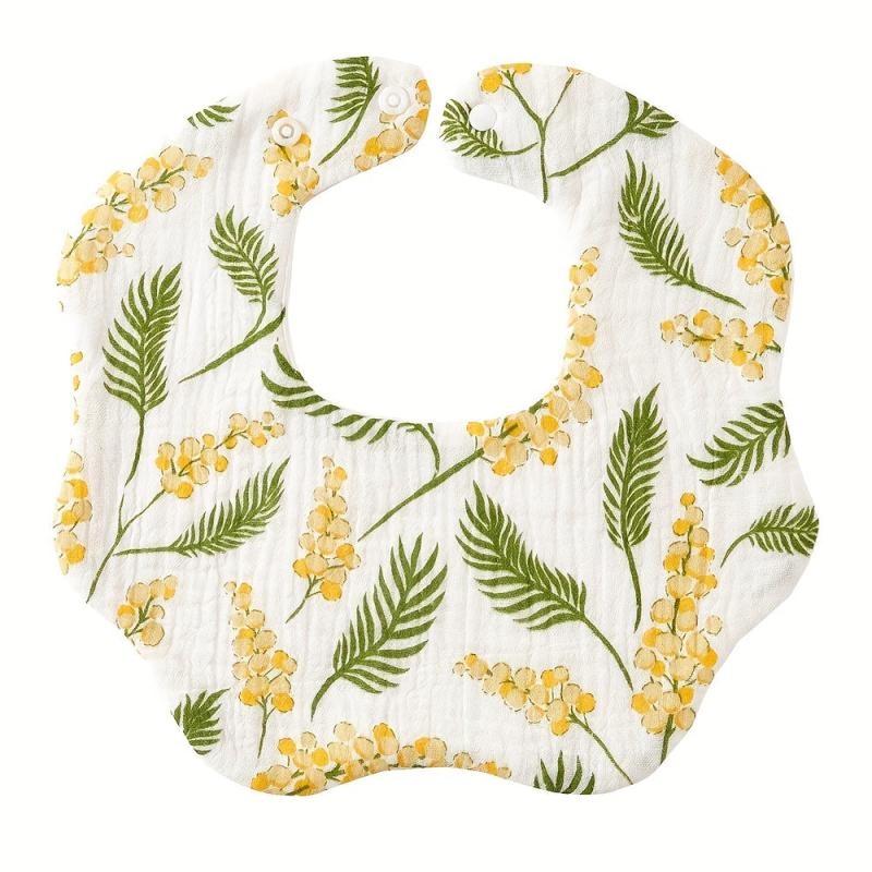 Soft Absorbent Feeding Bib 6 Layer Cotton Gauze Petal Bib