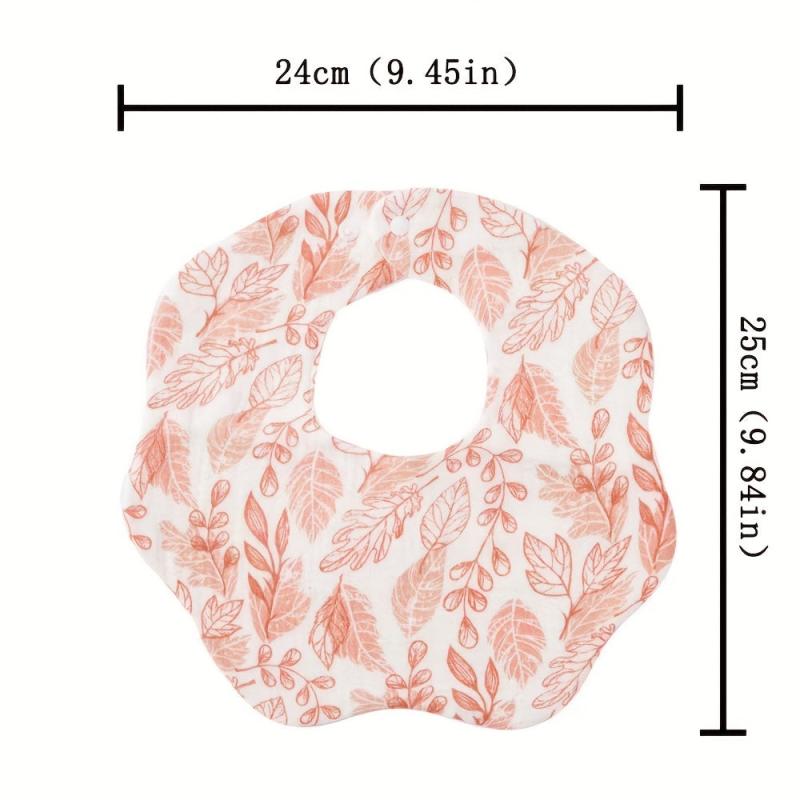 Soft Absorbent Feeding Bib 6 Layer Cotton Gauze Petal Bib