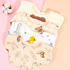 4pcs Gauze Print Baby Bibs for Boys Girls Feeding Drool Bibs