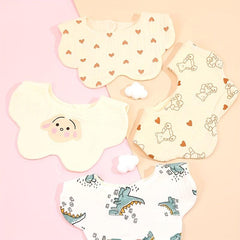 4pcs Gauze Print Baby Bibs for Boys Girls Feeding Drool Bibs