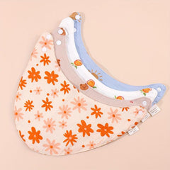 4pcs Baby Cotton Bibs Triangle Towels Soft Burp Cloth Apron Bandana Scarf