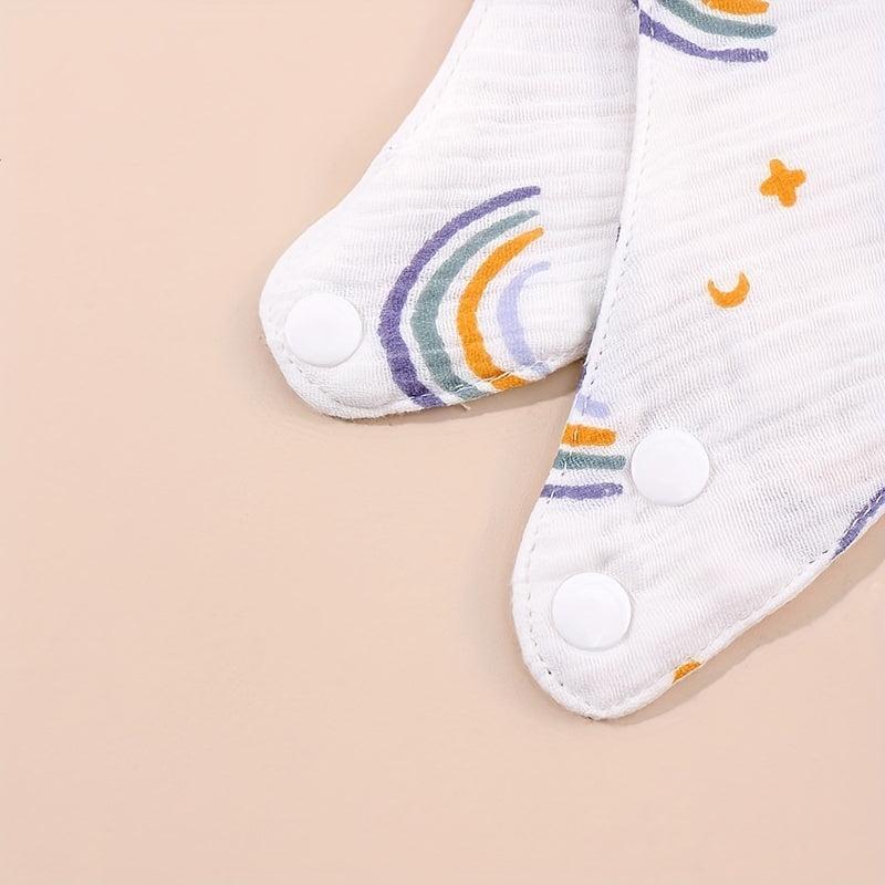 4pcs Baby Cotton Bibs Triangle Towels Soft Burp Cloth Apron Bandana Scarf