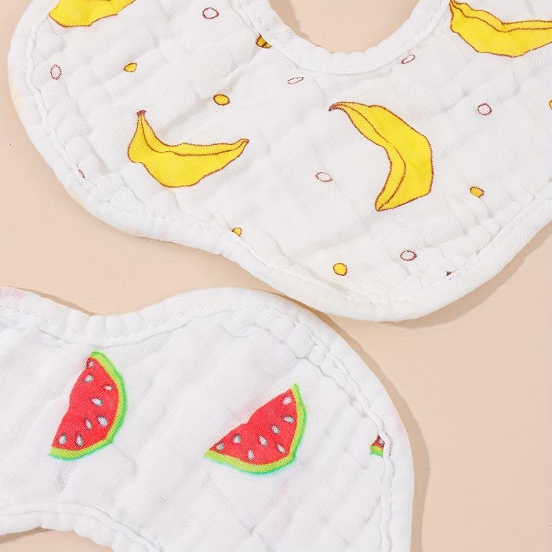 2pcs Baby Cotton Gauze Bibs Petal Shape Infant Bibs Newborn Burp Cloths