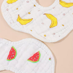 2pcs Baby Cotton Gauze Bibs Petal Shape Infant Bibs Newborn Burp Cloths