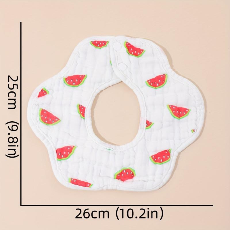 2pcs Baby Cotton Gauze Bibs Petal Shape Infant Bibs Newborn Burp Cloths