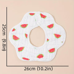 2pcs Baby Cotton Gauze Bibs Petal Shape Infant Bibs Newborn Burp Cloths