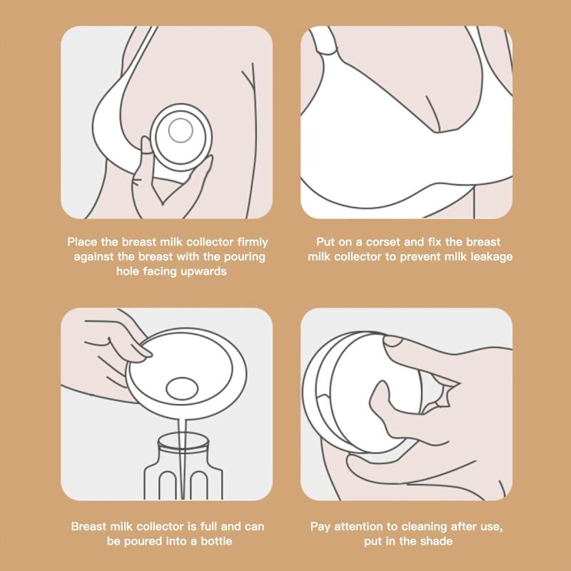 Silicone Milk Collector for Breastfeeding Moms - Clean & Leak Proof