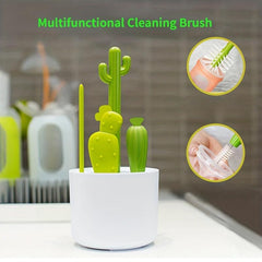 Creative Cactus Cleaning Brush Set Cup Straw Baby Pacifier Bottle Brush