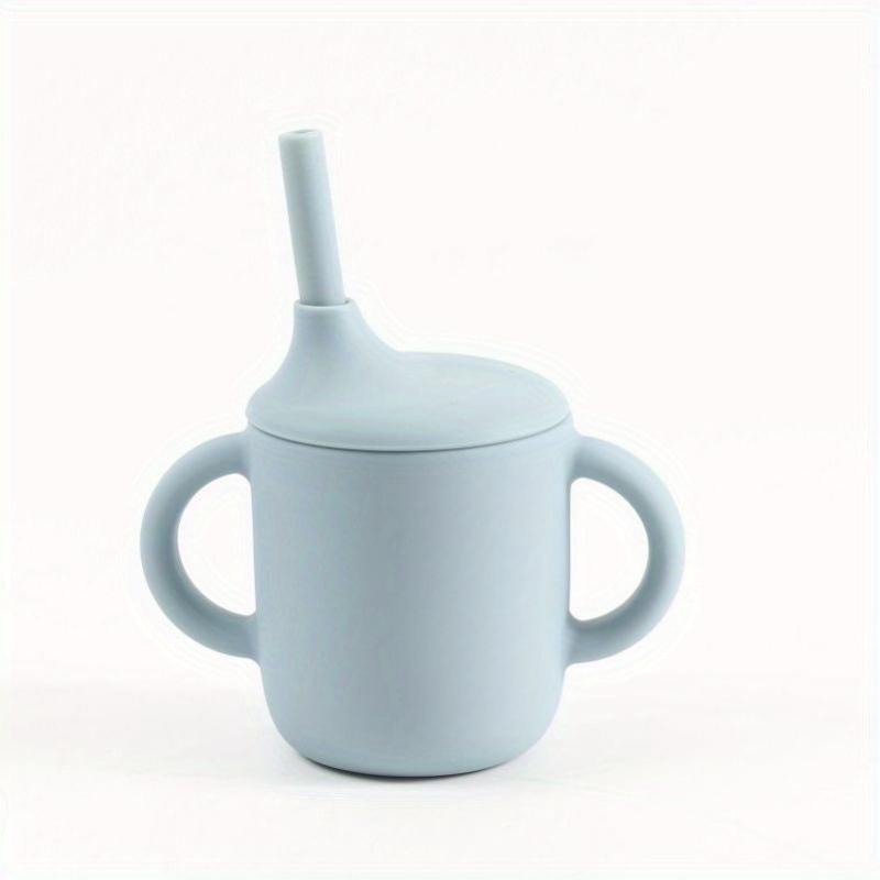 Children's Silicone Learning Cup with Straw and Handle