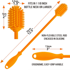 Silicone Bottle Brush 31.75 cm Water Bottle Cleaning Brush