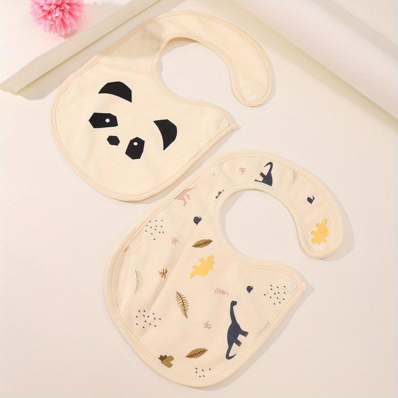 2pcs Cotton Baby Bibs Print Infant Burp Cloths Bandana Scar