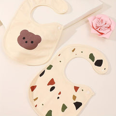 2pcs Cotton Baby Bibs Print Infant Burp Cloths Bandana Scar