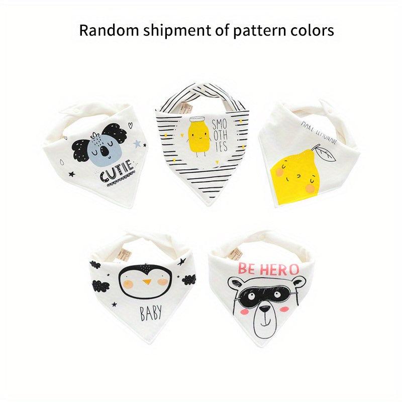 5pcs Baby Cotton Bibs Waterproof Triangle Towels