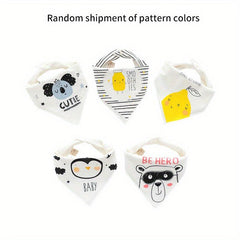 5pcs Baby Cotton Bibs Waterproof Triangle Towels