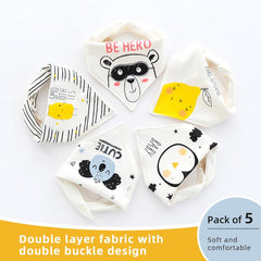 5pcs Baby Cotton Bibs Waterproof Triangle Towels