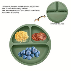 Baby Silicone Meal Plate Set w/ Fork & Spoon