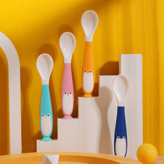 Silicone Spoon for Baby Utensils Set Training Bendable Soft Fork