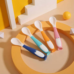 Silicone Spoon for Baby Utensils Set Training Bendable Soft Fork