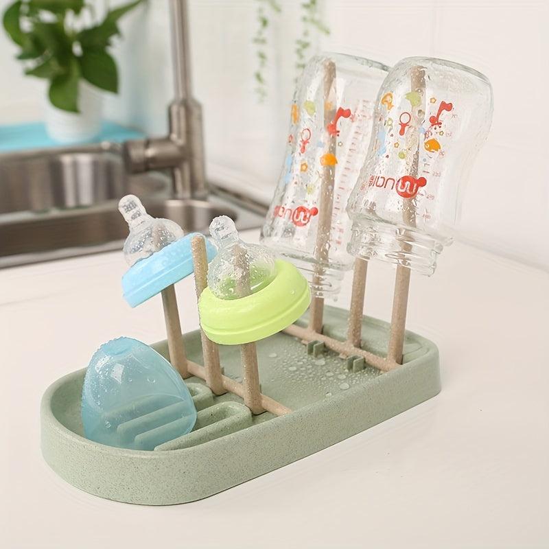Green Baby Bottle Drying Rack Holder Stand