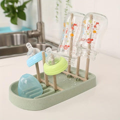 Green Baby Bottle Drying Rack Holder Stand