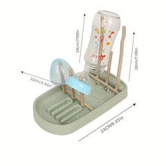 Green Baby Bottle Drying Rack Holder Stand