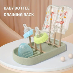 Green Baby Bottle Drying Rack Holder Stand