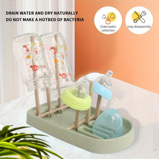 Green Baby Bottle Drying Rack Holder Stand