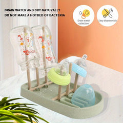 Green Baby Bottle Drying Rack Holder Stand