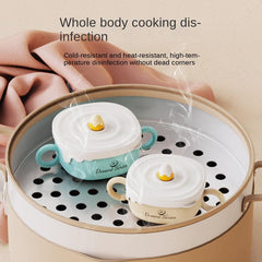 316 Stainless Steel Baby Food Bowl with Anti-drop Handle