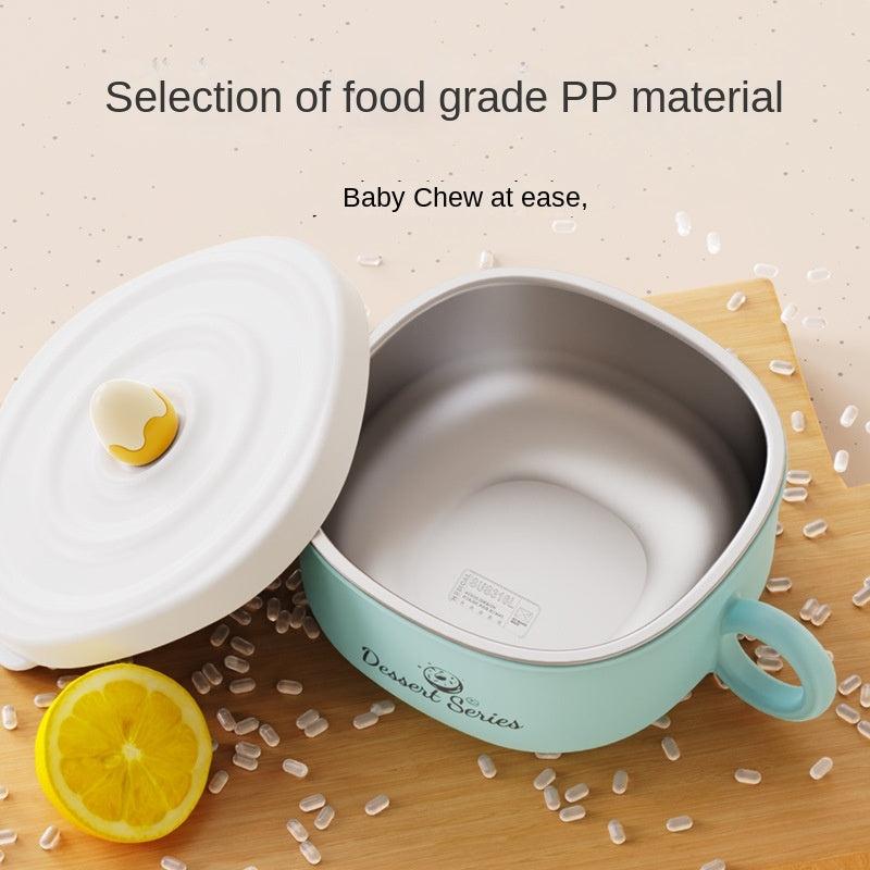 316 Stainless Steel Baby Food Bowl with Anti-drop Handle