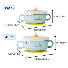 316 Stainless Steel Baby Food Bowl with Anti-drop Handle