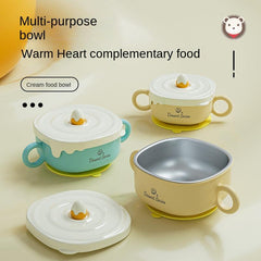 316 Stainless Steel Baby Food Bowl with Anti-drop Handle