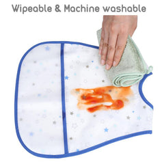 Waterproof Baby Bibs with Crumb Catcher Pocket
