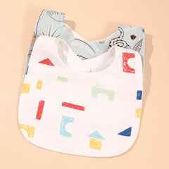 2pcs Cotton Baby Bibs Infant Feeding Drool Bibs Newborn Cartoon Print Burp Cloth