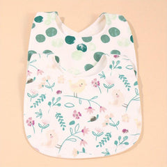 2pcs Cotton Baby Bibs Infant Feeding Drool Bibs Newborn Cartoon Print Burp Cloth