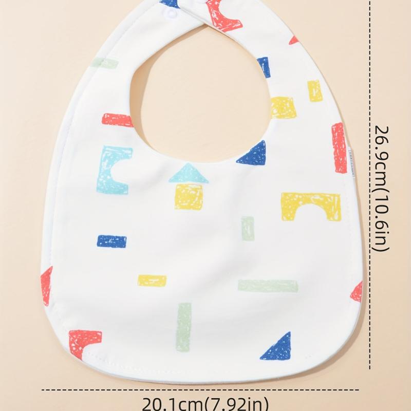 2pcs Cotton Baby Bibs Infant Feeding Drool Bibs Newborn Cartoon Print Burp Cloth