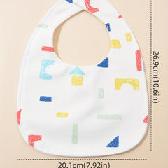 2pcs Cotton Baby Bibs Infant Feeding Drool Bibs Newborn Cartoon Print Burp Cloth