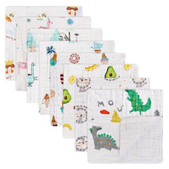 6pcs 8pcs Baby Cartoon Animal Burp Cloths 25x50cm