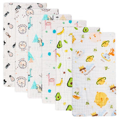 6pcs 8pcs Baby Cartoon Animal Burp Cloths 25x50cm
