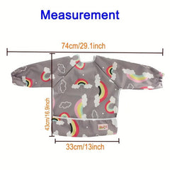 2pcs Mess Proof Baby Bibs Full Sleeve Burp Cloths Toddler Bib 6 24