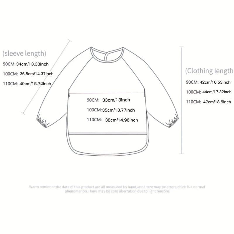 Kids Cotton Long Sleeve Smock Waterproof Pig Elephant Printed Bib