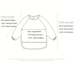 Kids Cotton Long Sleeve Smock Waterproof Pig Elephant Printed Bib