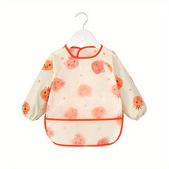 Kids Cotton Long Sleeve Smock Waterproof Pig Elephant Printed Bib