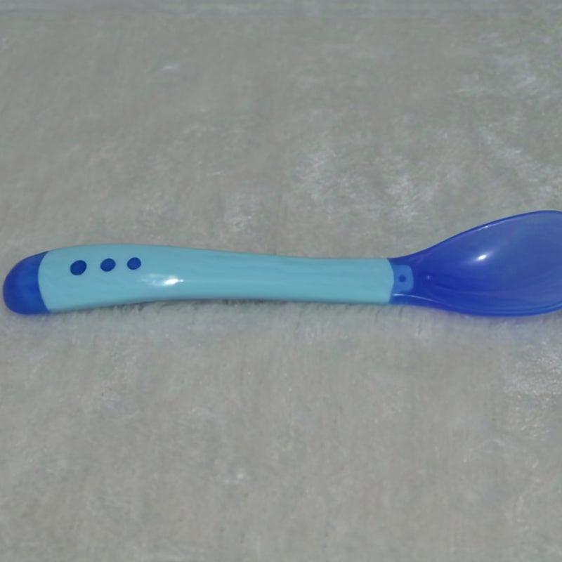 Baby Spoon & Fork Feeding Set Silicone Tip Heat Sensitive Toddler Utensil