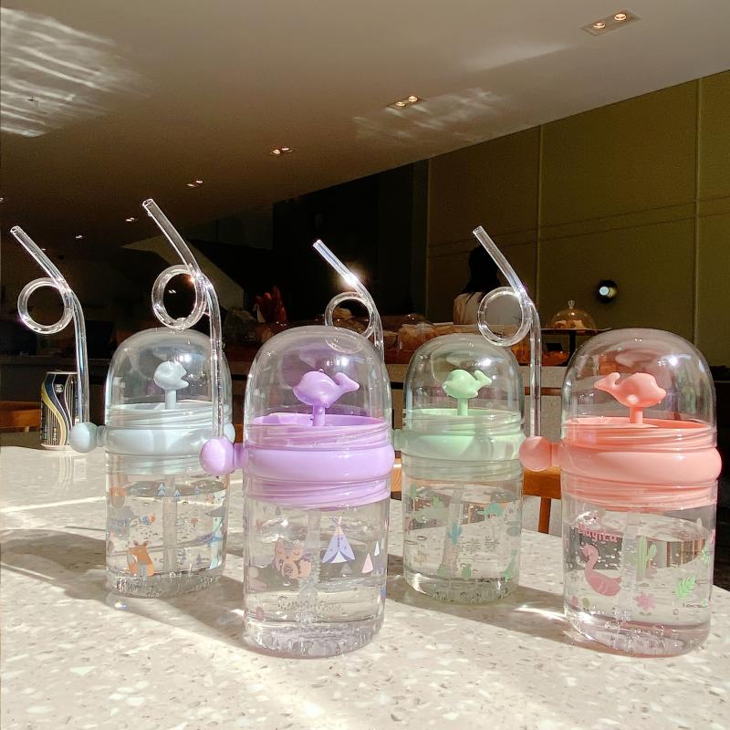 Children's Whale Straw Cup Anti-Fall Portable Water Cup