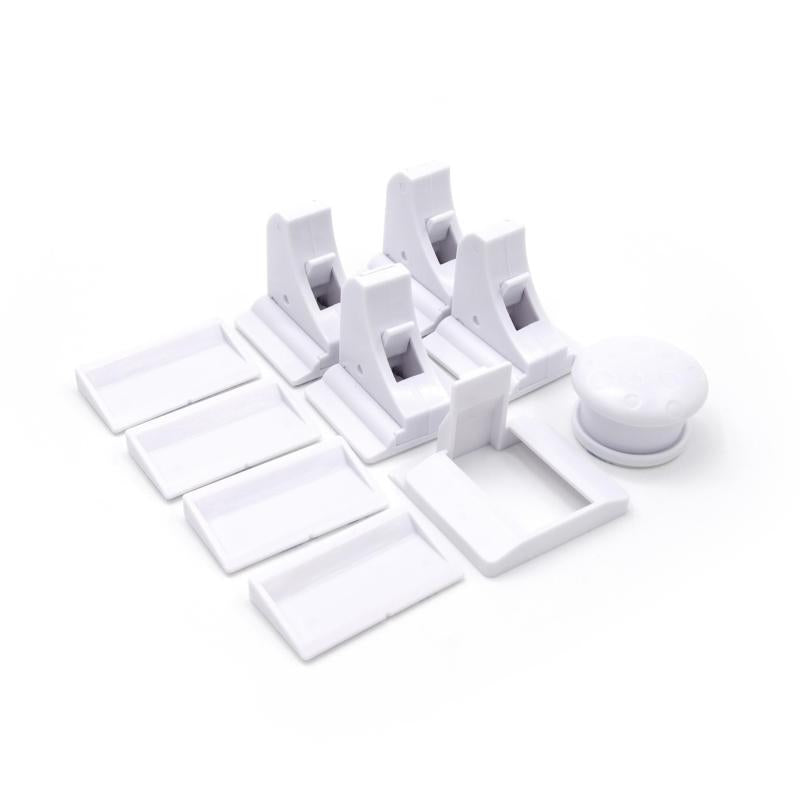 Magnetic Cabinet Locks Baby Proofing 4 Pack Key Child Safety