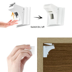Magnetic Cabinet Locks Baby Proofing 4 Pack Key Child Safety
