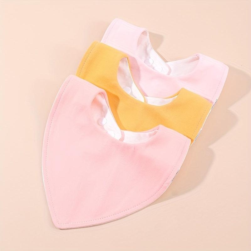 3pcs Baby Cotton Bibs Triangle Soft Burp Cloth Apron Bandana Scarf