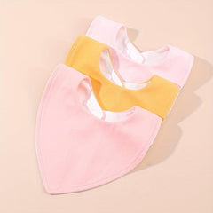 3pcs Baby Cotton Bibs Triangle Soft Burp Cloth Apron Bandana Scarf
